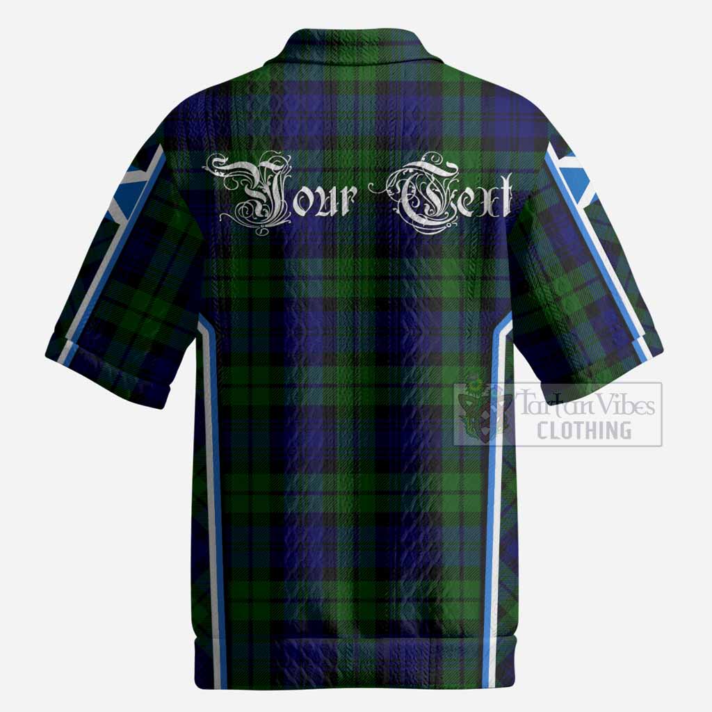 Bannatyne Tartan Crest Men’s Polo Sweater Top Scotland Coat of Arm Flag Style