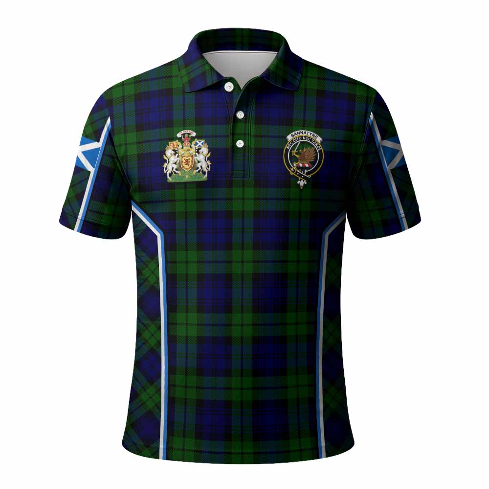 Bannatyne Tartan Crest Polo Shirt Scotland Coat of Arm Flag Style - Tartan Vibes Clothing