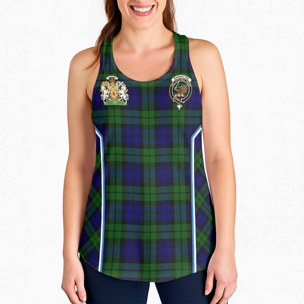 Bannatyne Tartan Crest Women Racerback Tanks Scotland Coat of Arm Flag Style - Tartan Vibes Clothing