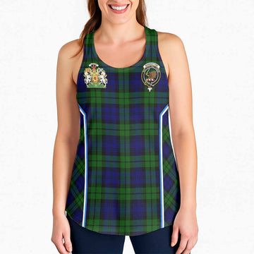 Bannatyne Tartan Crest Women Racerback Tanks Scotland Coat of Arm Flag Style - Tartan Vibes Clothing