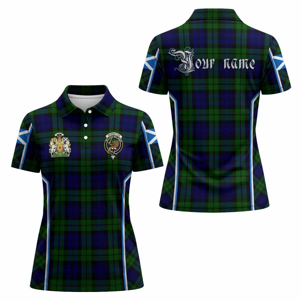 Bannatyne Tartan Crest Women's Polo Shirt Scotland Coat of Arm Flag Style - Tartan Vibes Clothing
