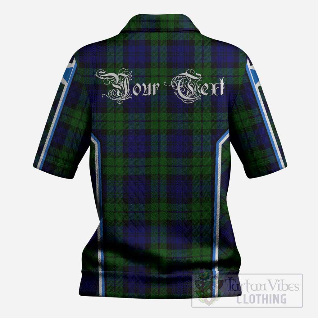 Bannatyne Tartan Crest Women’s Polo Sweater Top Scotland Coat of Arm Flag Style
