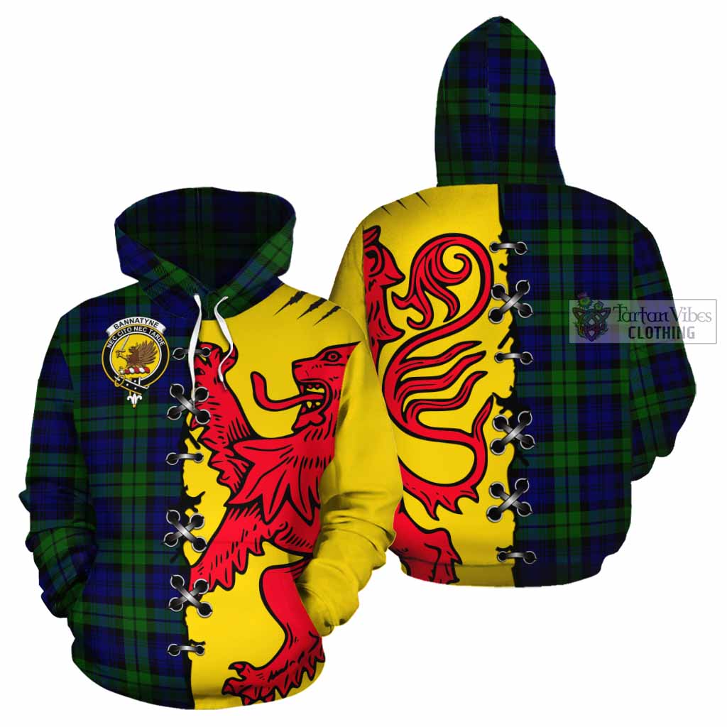 Bannatyne Tartan Family Crest Cotton Hoodie Lion Rampant Honor - Tartan Vibes Clothing