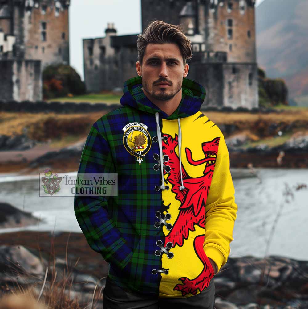 Bannatyne Tartan Family Crest Cotton Hoodie Lion Rampant Honor - Tartan Vibes Clothing