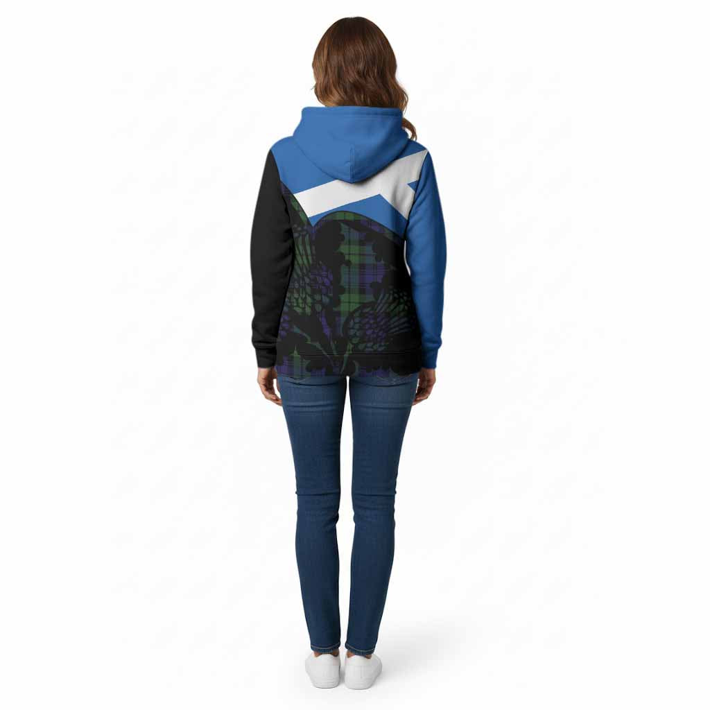 Bannatyne Tartan Family Crest Cotton Hoodie Scotland Thistle Floral Flag Style