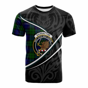 Bannatyne Tartan Family Crest Cotton T-shirt Celtic Scottish Thistle Floral
