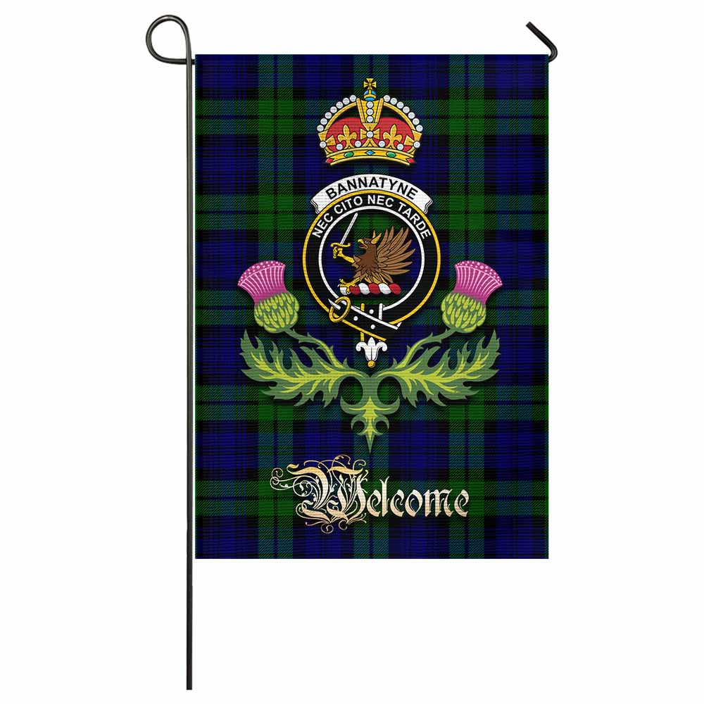 Bannatyne Tartan Family Crest Garden Flag Royal Thistle Welcome Style - Tartan Vibes Clothing