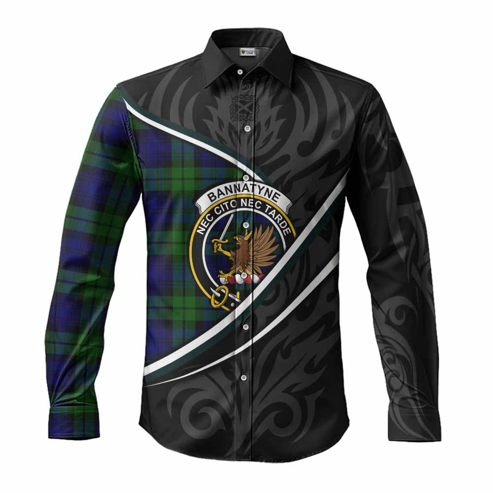 Bannatyne Tartan Family Crest Long Sleeve Button Shirts Celtic Scottish Thistle Floral - Tartan Vibes Clothing