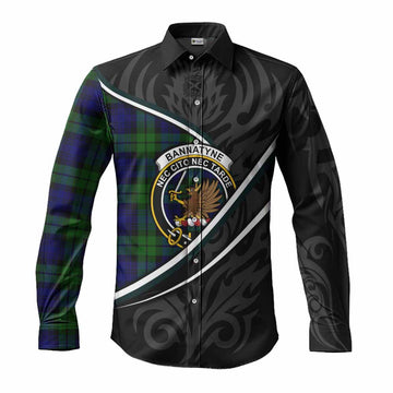 Bannatyne Tartan Family Crest Long Sleeve Button Shirts Celtic Scottish Thistle Floral - Tartan Vibes Clothing