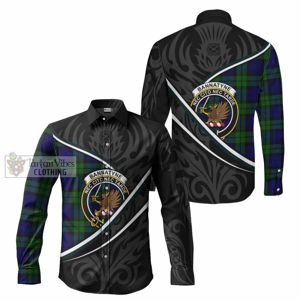 Bannatyne Tartan Family Crest Long Sleeve Button Shirts Celtic Scottish Thistle Floral - Tartan Vibes Clothing