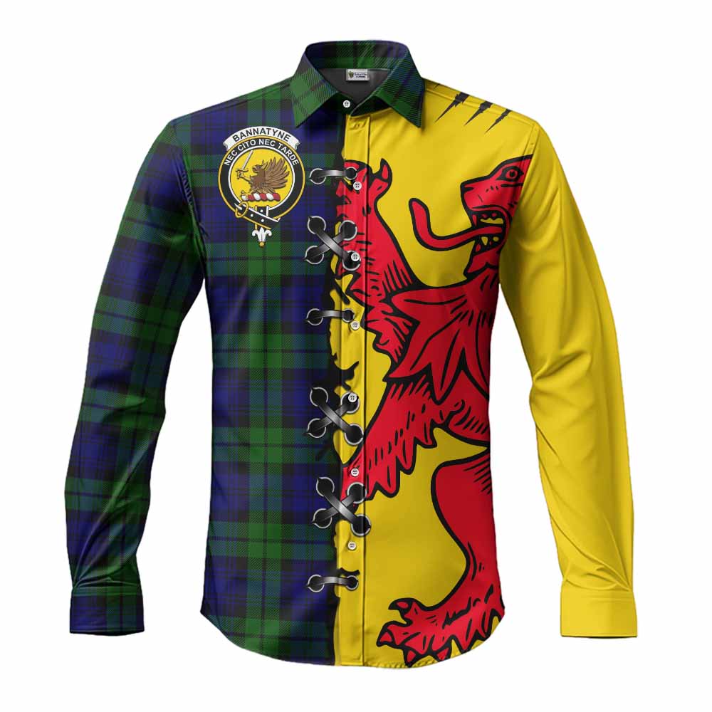 Bannatyne Tartan Family Crest Long Sleeve Button Shirts Lion Rampant Honor - Tartan Vibes Clothing