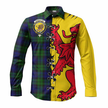 Bannatyne Tartan Family Crest Long Sleeve Button Shirts Lion Rampant Honor - Tartan Vibes Clothing