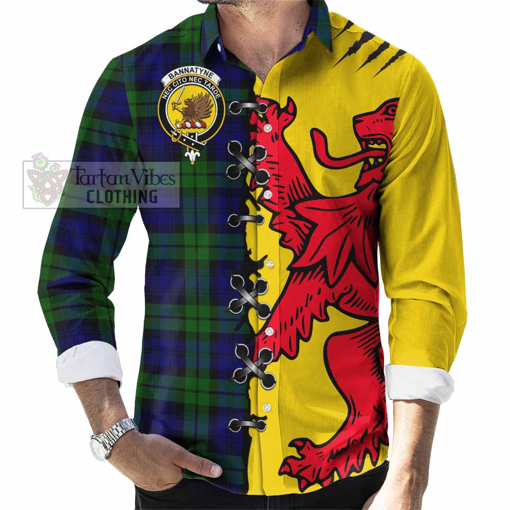 Bannatyne Tartan Family Crest Long Sleeve Button Shirts Lion Rampant Honor - Tartan Vibes Clothing