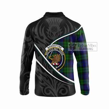 Bannatyne Tartan Family Crest Long Sleeve Polo Shirt Celtic Scottish Thistle Floral - Tartan Vibes Clothing