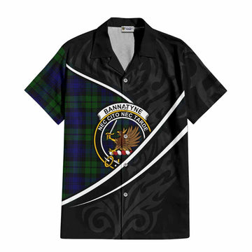 Bannatyne Tartan Family Crest Short Sleeve Button Shirt Celtic Scottish Thistle Floral - Tartan Vibes Clothing