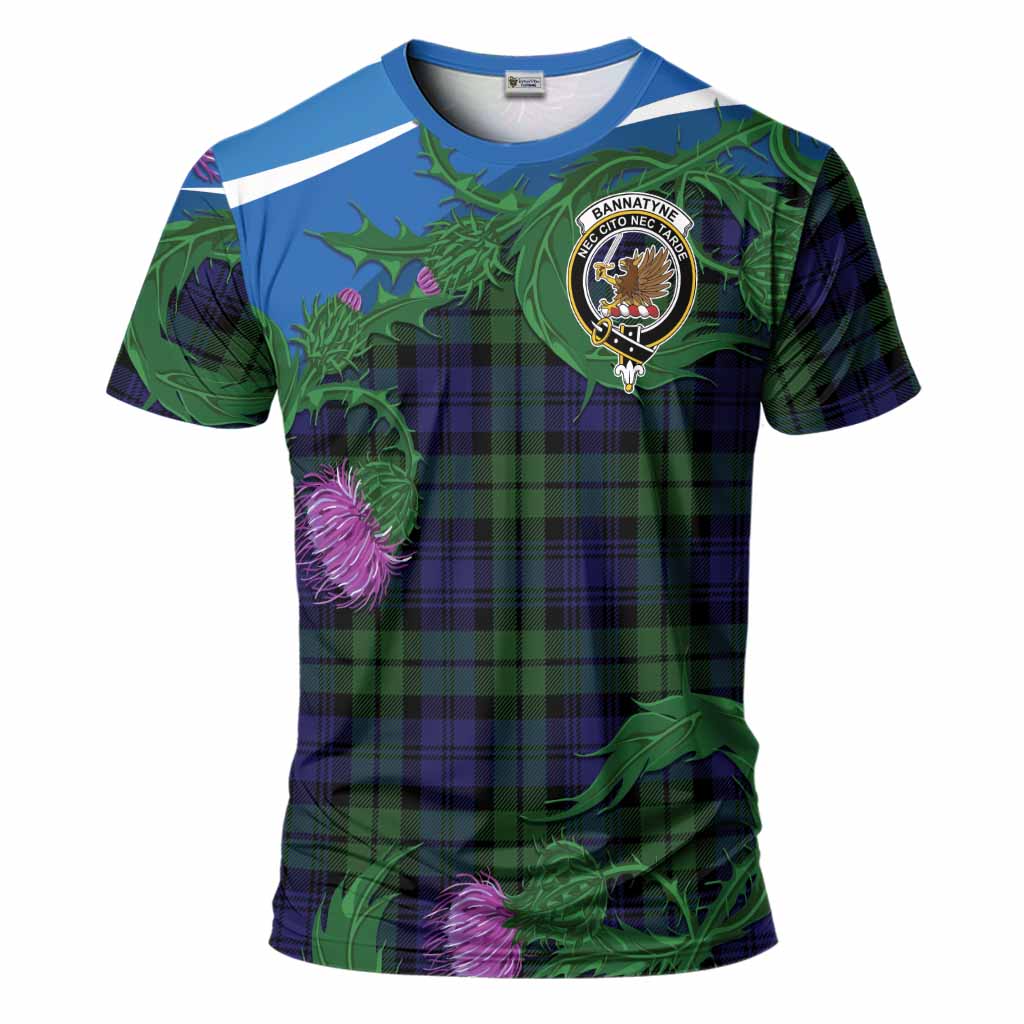 Bannatyne Tartan Family Crest T-Shirt Thistle in Minimalism