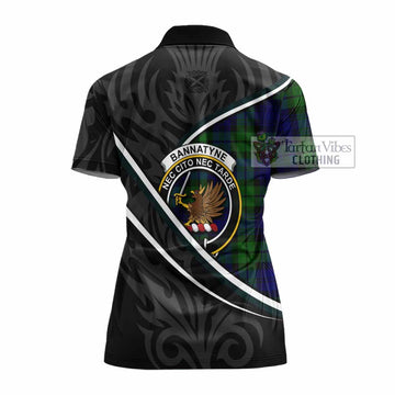 Bannatyne Tartan Family Crest Women's Polo Shirt Celtic Scottish Thistle Floral - Tartan Vibes Clothing
