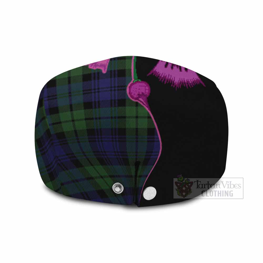 Bannatyne Tartan Flat Cap, Jeff Cap Traditional Scottish Thistle