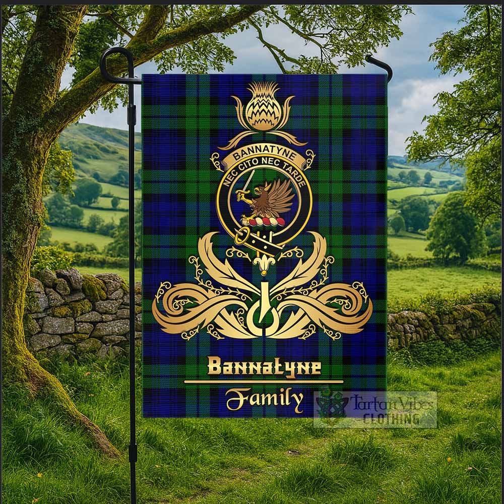 Bannatyne Tartan Garden Flag with Highland Thistle Cherish Family Crest Style - Tartan Vibes Clothing