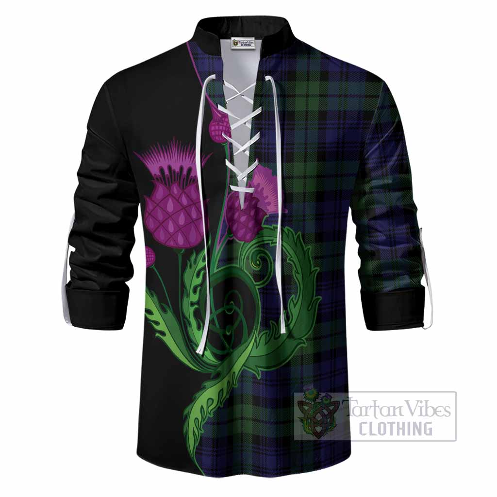 Bannatyne Tartan Ghillie Shirt Traditional Scottish Thistle
