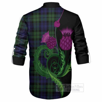 Bannatyne Tartan Ghillie Shirt Traditional Scottish Thistle
