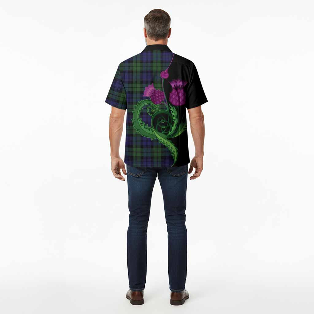 Bannatyne Tartan Hawaiian Shirt Traditional Scottish Thistle