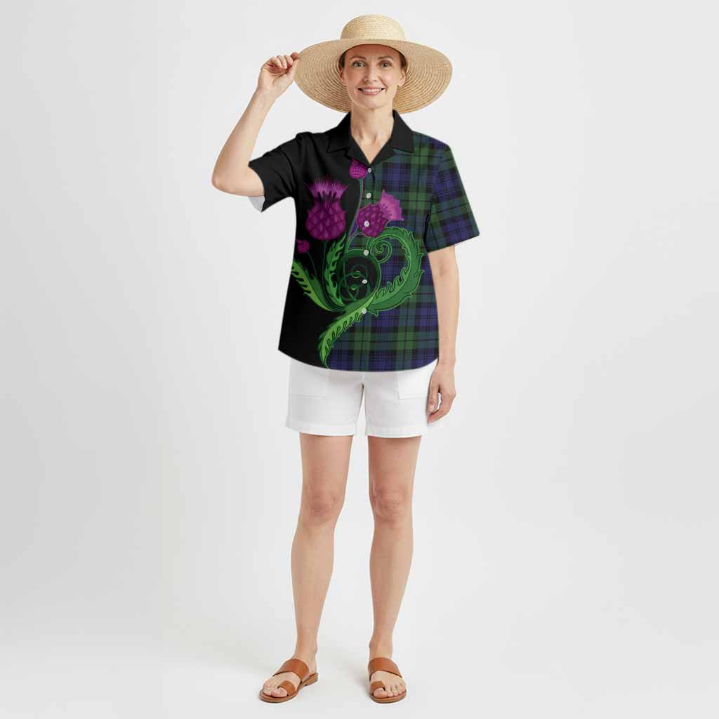 Bannatyne Tartan Hawaiian Shirt Traditional Scottish Thistle