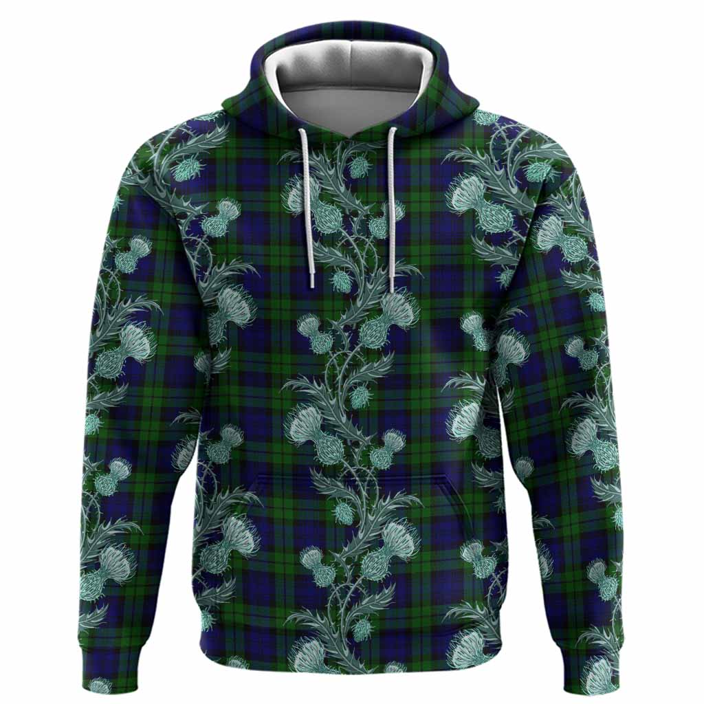 Bannatyne Tartan Hoodie Seamless Scottish Thistle Flowers