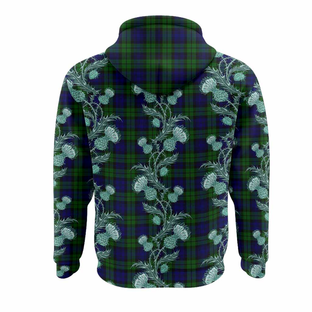 Bannatyne Tartan Hoodie Seamless Scottish Thistle Flowers