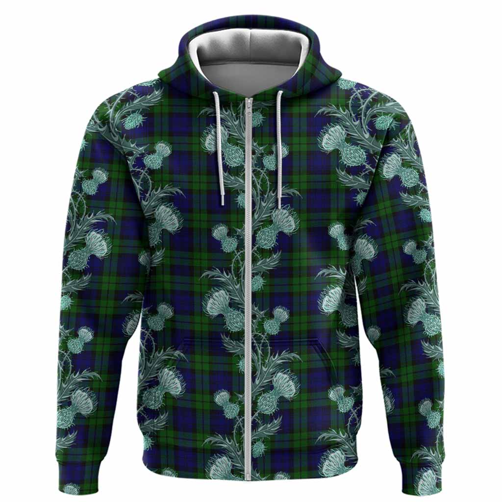 Bannatyne Tartan Hoodie Seamless Scottish Thistle Flowers