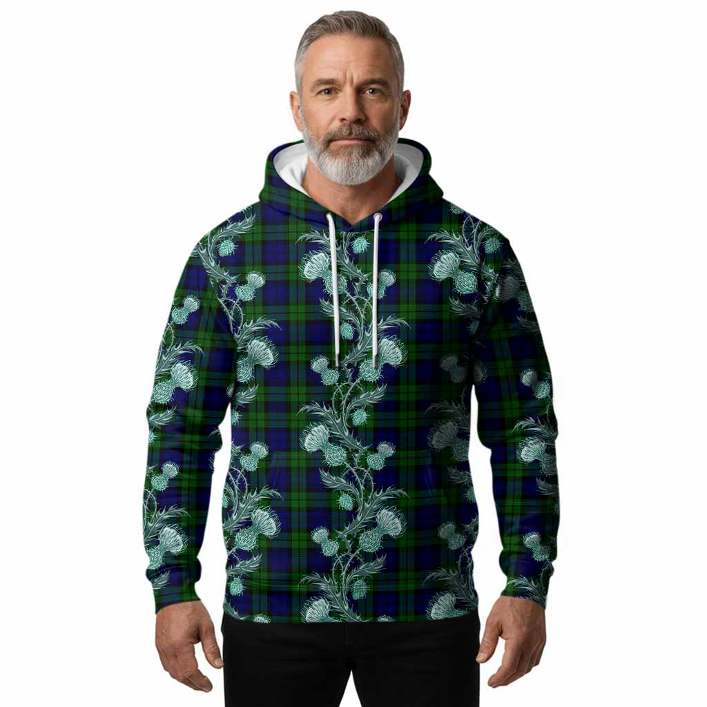 Bannatyne Tartan Hoodie Seamless Scottish Thistle Flowers