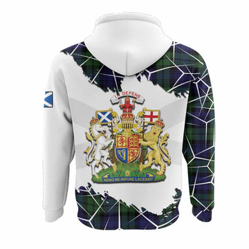 Bannatyne Tartan Hoodie with Family Crest and Lion Rampant Grunge Style