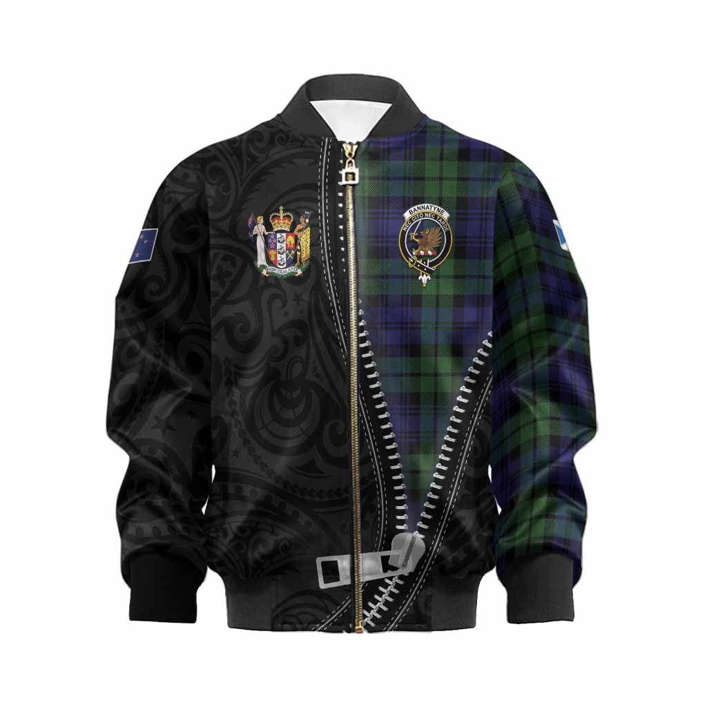 Bannatyne Tartan Kid Bomber Jacket New Zealand Pattern Unique Zipper Stylized