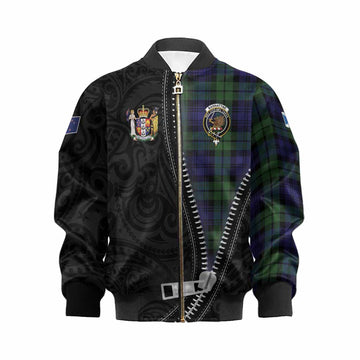 Bannatyne Tartan Kid Bomber Jacket New Zealand Pattern Unique Zipper Stylized