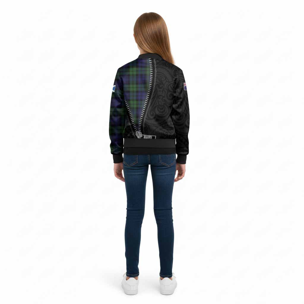 Bannatyne Tartan Kid Bomber Jacket New Zealand Pattern Unique Zipper Stylized