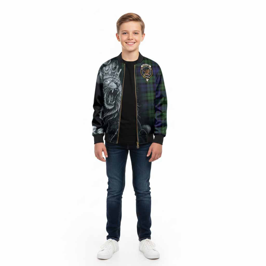 Bannatyne Tartan Kid Bomber Jacket Roaring Lion Heritage
