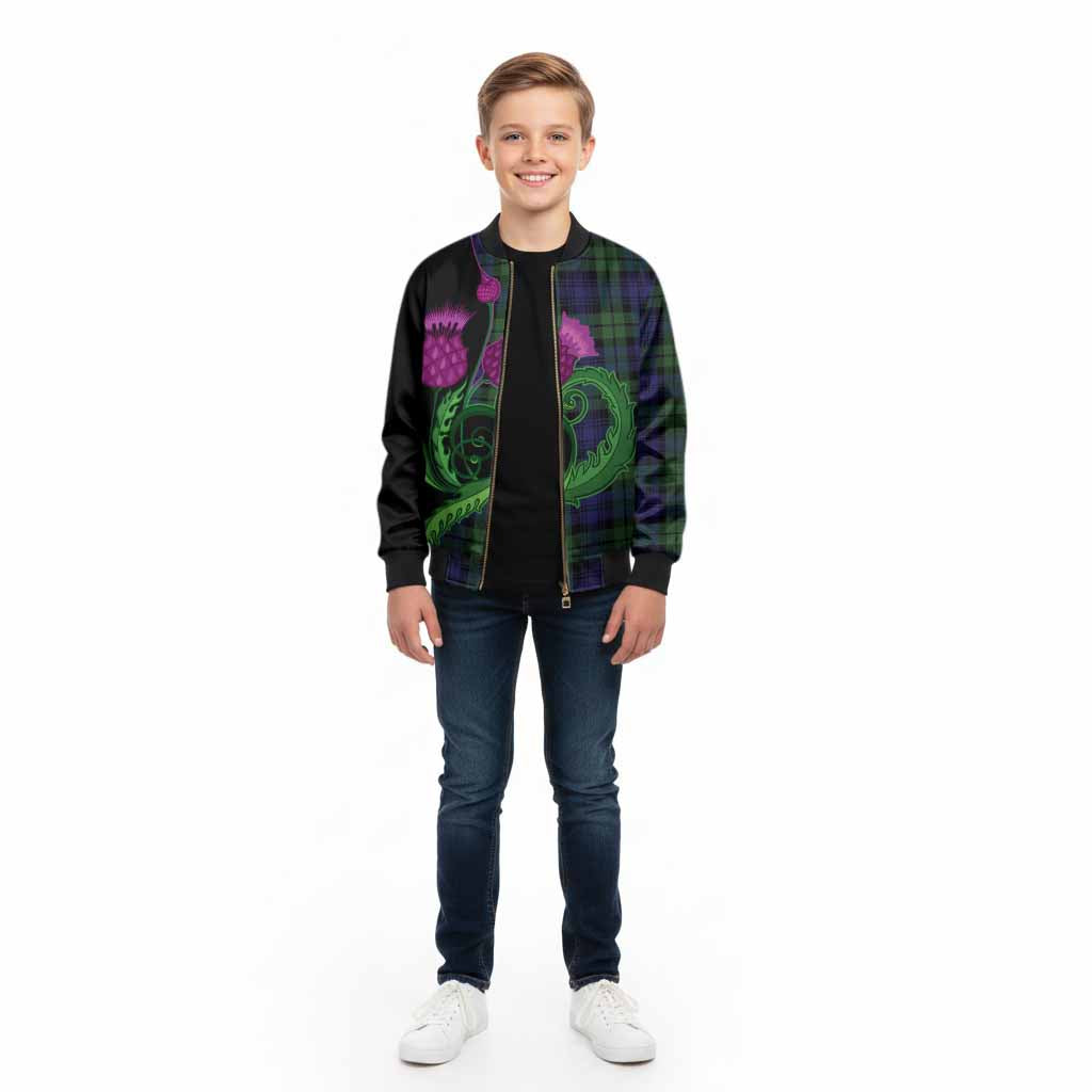 Bannatyne Tartan Kid Bomber Jacket Traditional Scottish Thistle