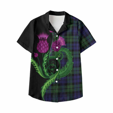 Bannatyne Tartan Kid Hawaiian Shirt Traditional Scottish Thistle