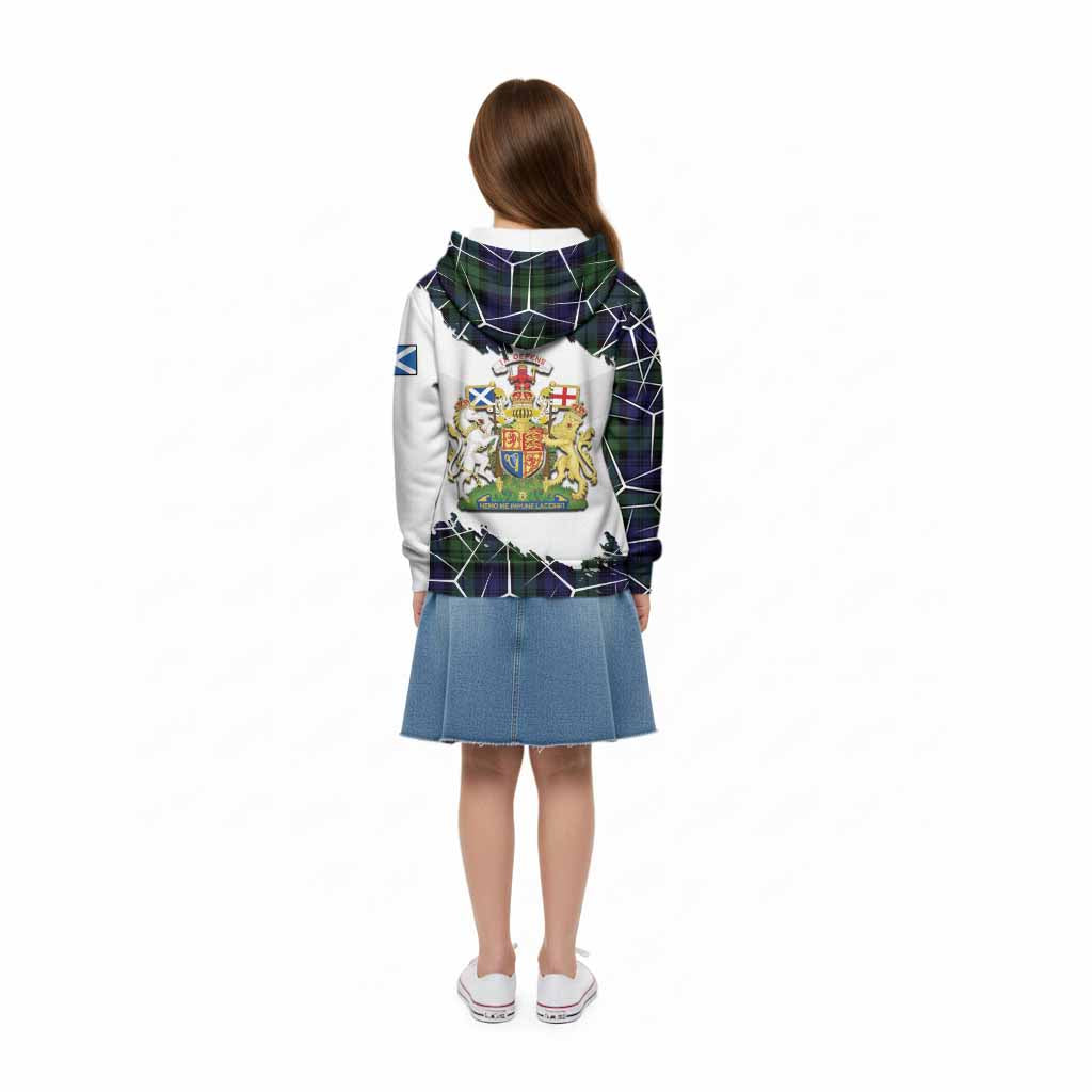 Bannatyne Tartan Kid Hoodie with Family Crest and Lion Rampant Grunge Style