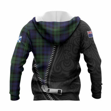 Bannatyne Tartan Knitted Hoodie New Zealand Pattern Unique Zipper Stylized