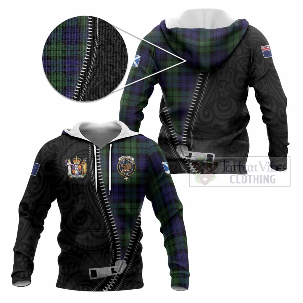 Bannatyne Tartan Knitted Hoodie New Zealand Pattern Unique Zipper Stylized