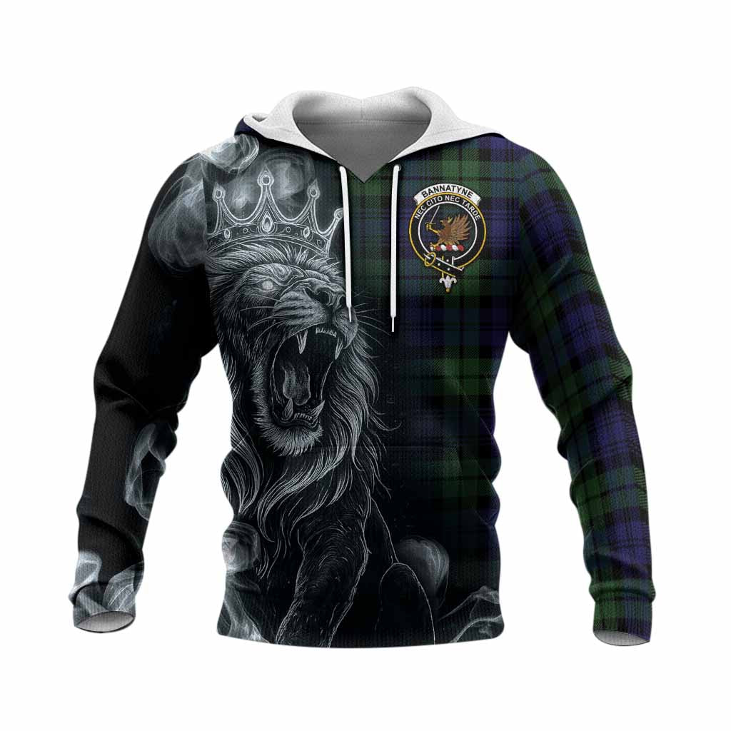 Bannatyne Tartan Knitted Hoodie Roaring Lion Heritage