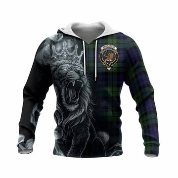 Bannatyne Tartan Knitted Hoodie Roaring Lion Heritage