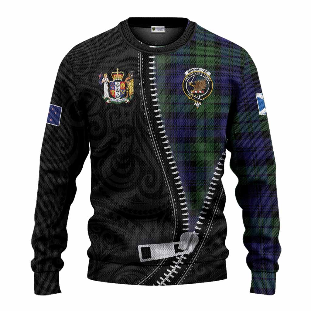 Bannatyne Tartan Knitted Sweater New Zealand Pattern Unique Zipper Stylized