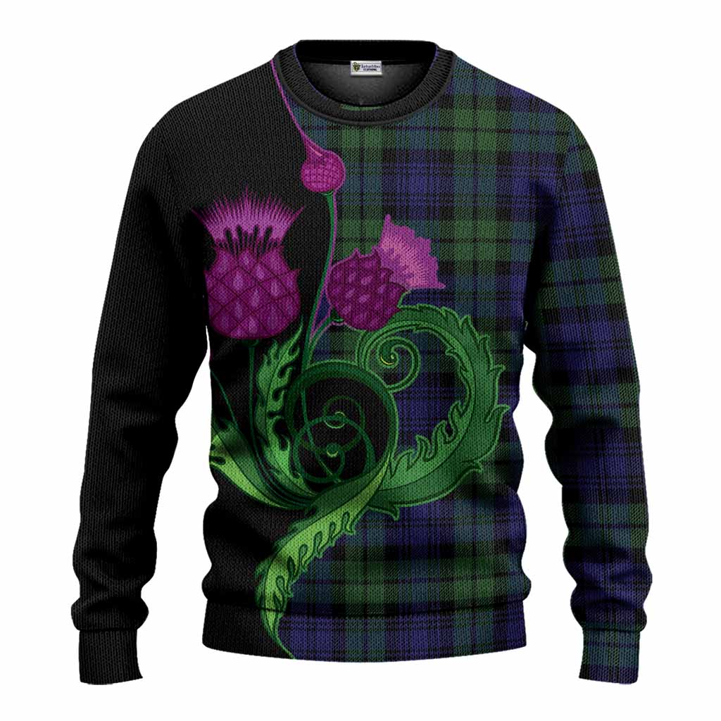 Bannatyne Tartan Knitted Sweater Traditional Scottish Thistle