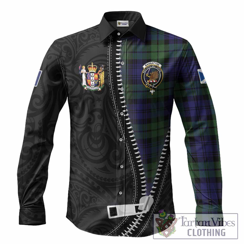 Bannatyne Tartan Long Sleeve Button Shirts New Zealand Pattern Unique Zipper Stylized
