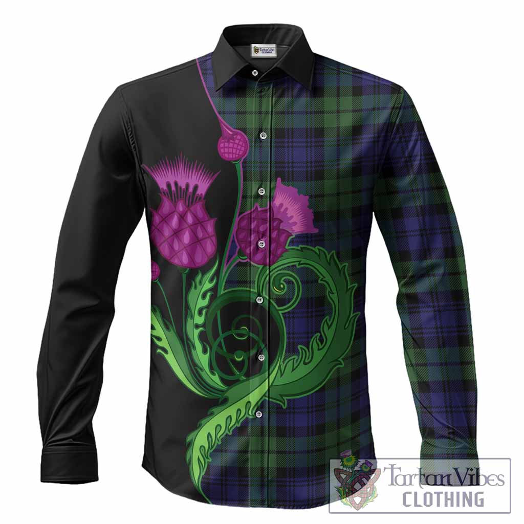 Bannatyne Tartan Long Sleeve Button Shirts Traditional Scottish Thistle