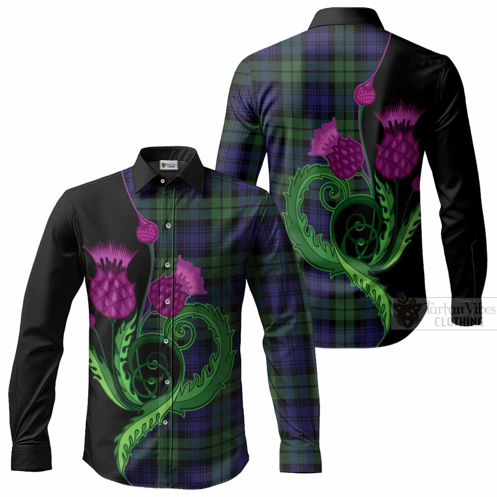 Bannatyne Tartan Long Sleeve Button Shirts Traditional Scottish Thistle