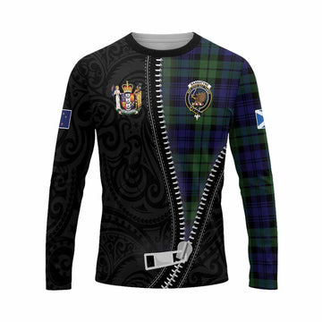 Bannatyne Tartan Long Sleeve T-Shirt New Zealand Pattern Unique Zipper Stylized