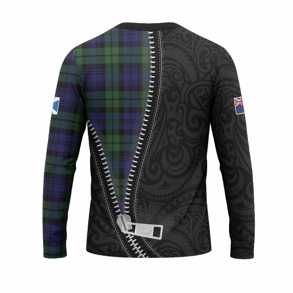 Bannatyne Tartan Long Sleeve T-Shirt New Zealand Pattern Unique Zipper Stylized